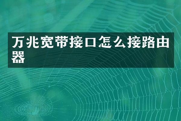 万兆宽带接口怎么接路由器