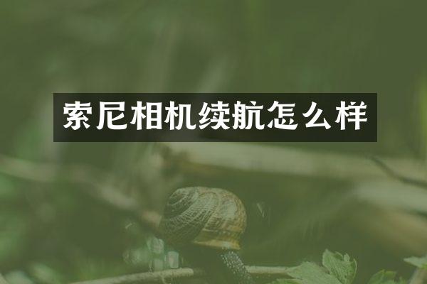 相机续航怎么样