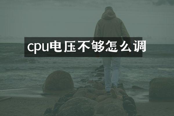 cpu电压不够怎么调