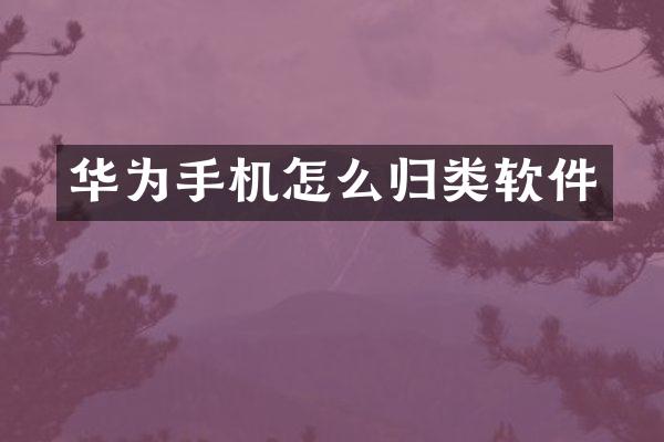 华为手机怎么归类软件