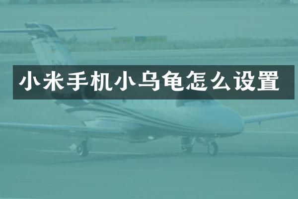 小米手机小乌龟怎么设置