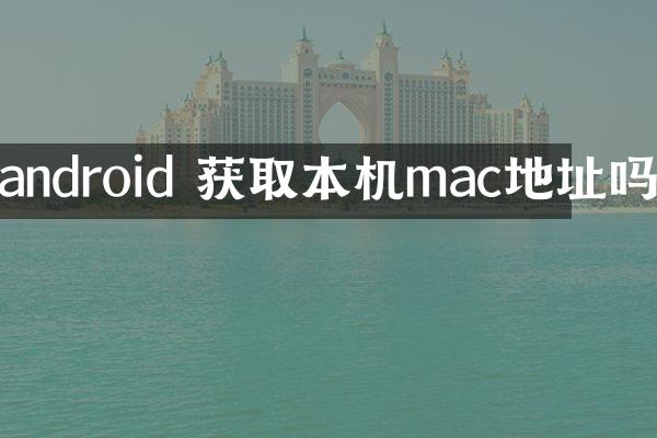 android 获取本机mac地址吗