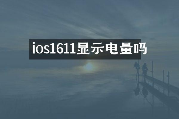 ios1611显示电量吗