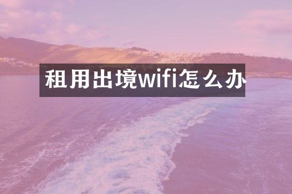 租用出境wifi怎么办