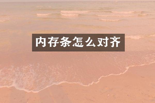 内存条怎么对齐