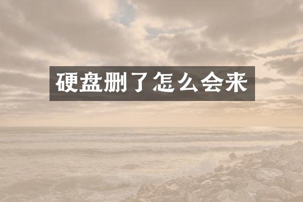 硬盘删了怎么会来