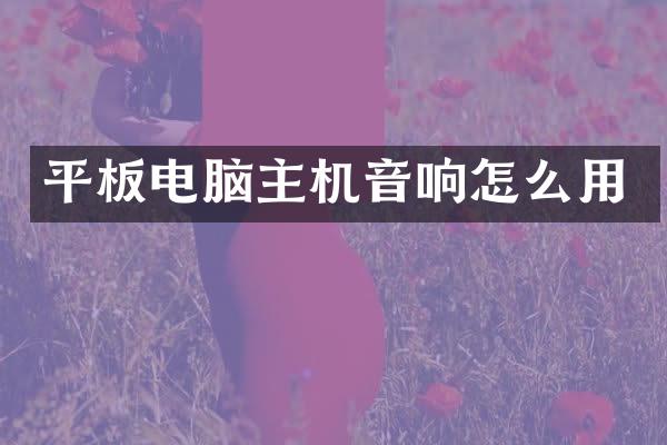 平板电脑主机音响怎么用
