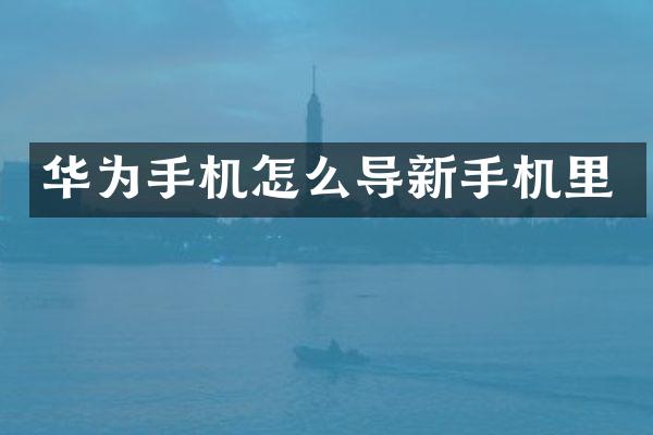 华为手机怎么导新手机里
