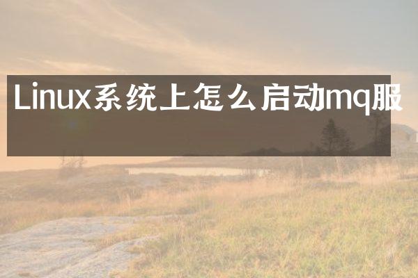 Linux系统上怎么启动mq服务