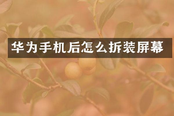 华为手机后怎么拆装屏幕
