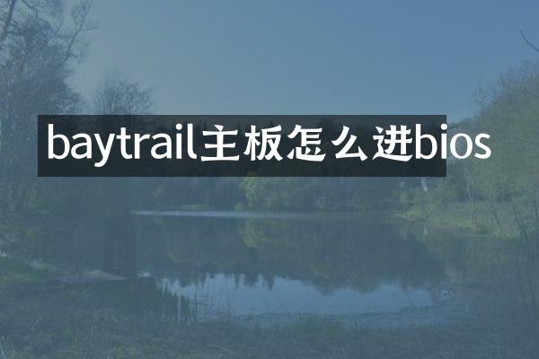 baytrail主板怎么进bios
