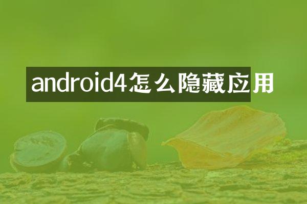 android4怎么隐藏应用