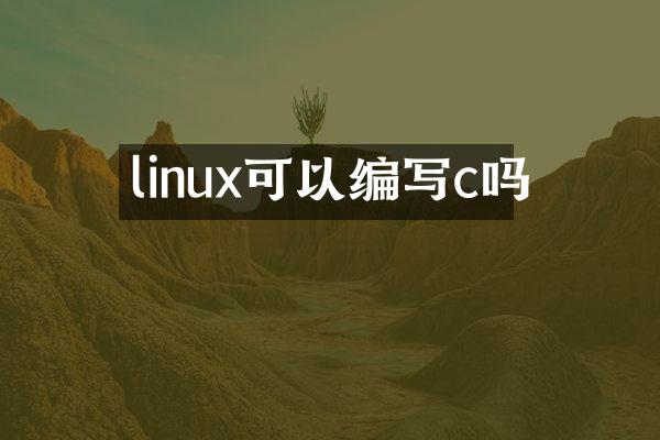 linux可以编写c吗