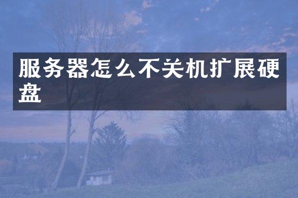 服务器怎么不关机扩展硬盘
