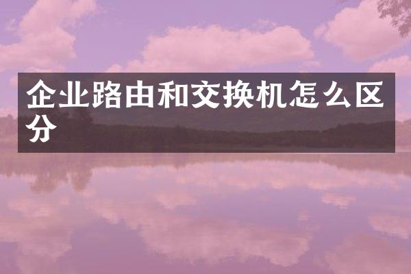 企业路由和交换机怎么区分