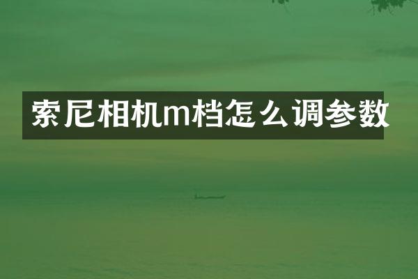 相机m档怎么调参数