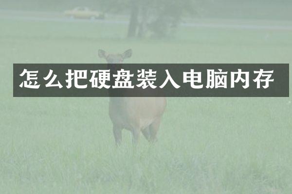 怎么把硬盘装入电脑内存