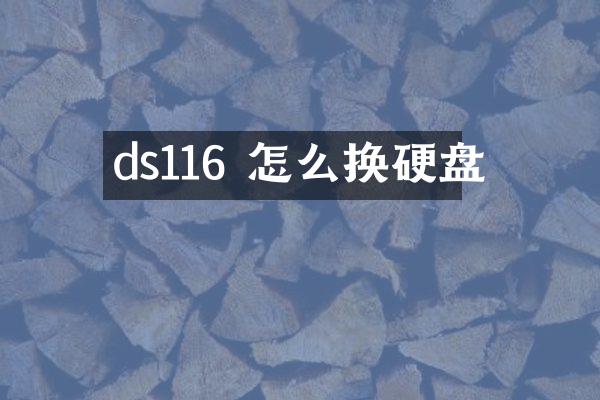 ds116 怎么换硬盘