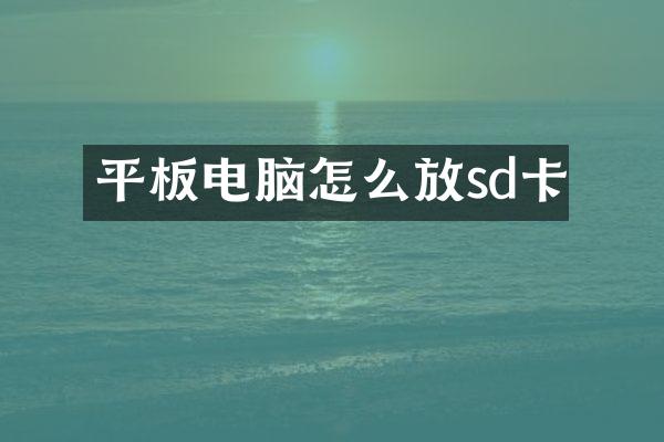 平板电脑怎么放sd卡