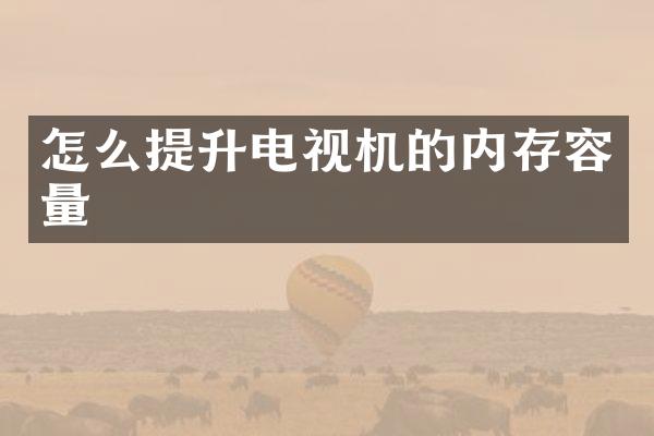怎么提升电视机的内存容量