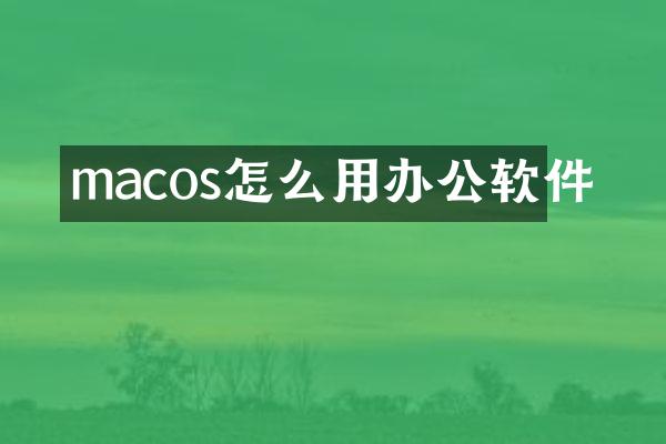macos怎么用办公软件