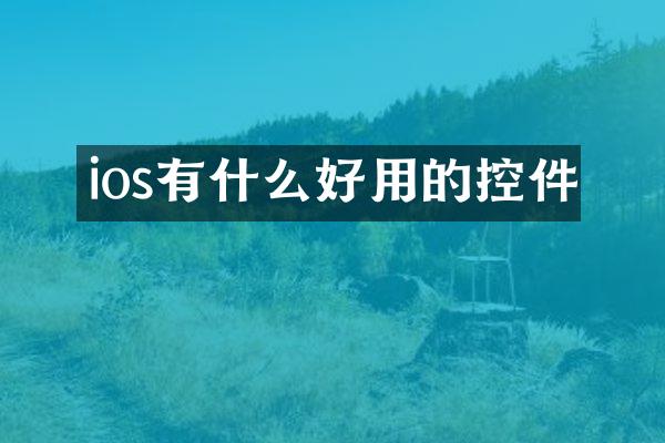 ios有什么好用的控件