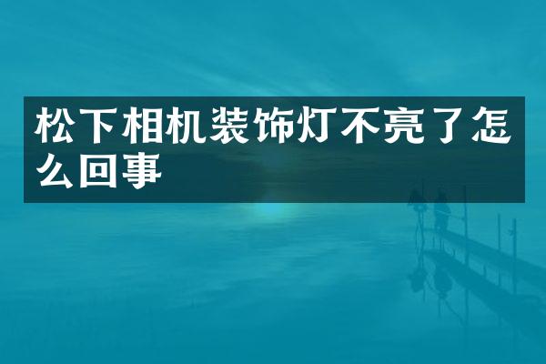 相机装饰灯不亮了怎么回事