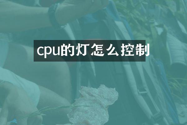 cpu的灯怎么控制