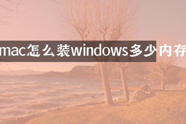 mac怎么装windows多少内存