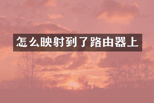 怎么映射到了路由器上