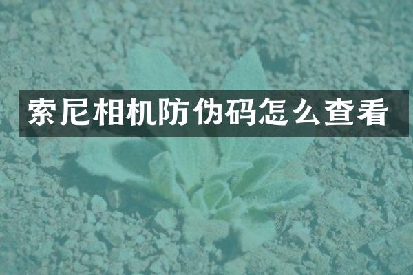 相机防伪码怎么查看