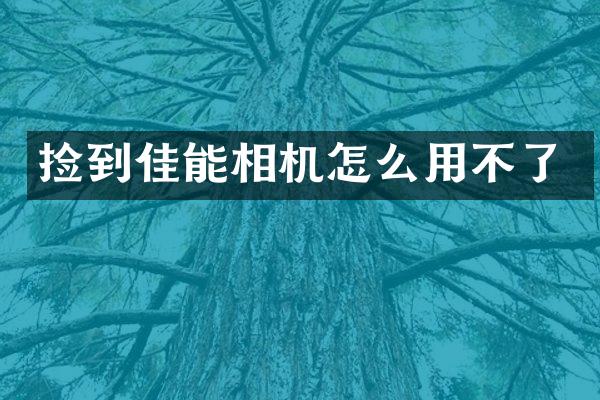 捡到佳能相机怎么用不了