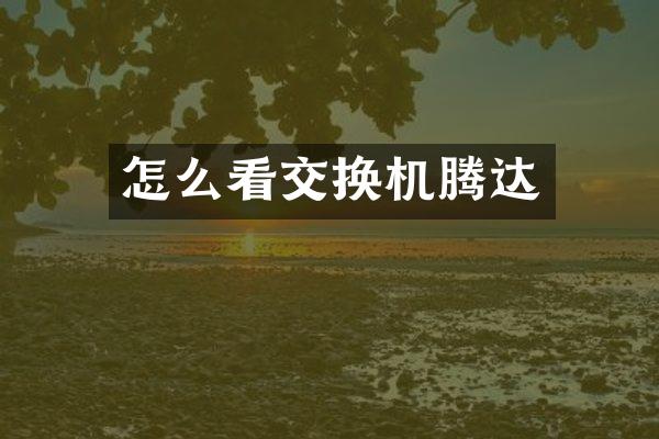 怎么看交换机腾达