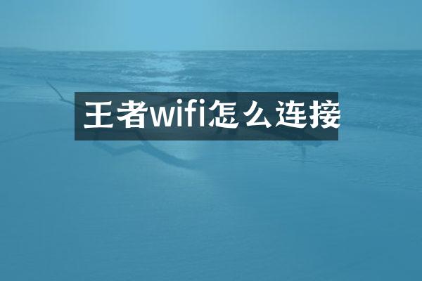 王者wifi怎么连接