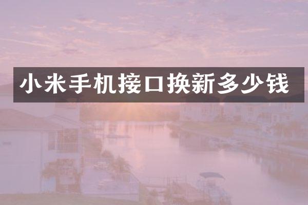 小米手机接口换新多少钱
