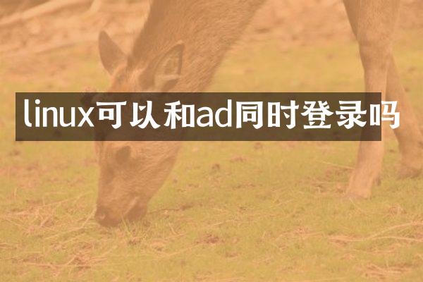 linux可以和ad同时登录吗