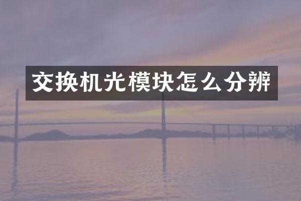 交换机光模块怎么分辨