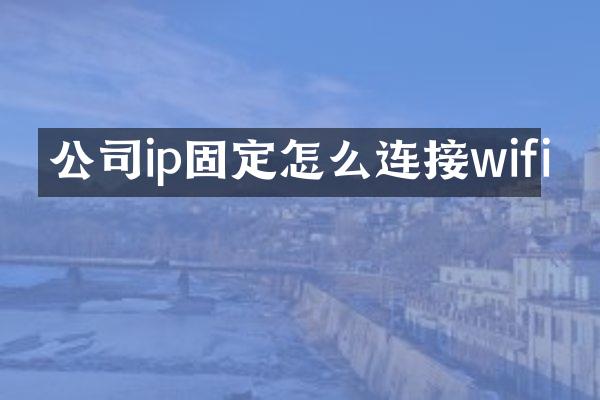 公司ip固定怎么连接wifi