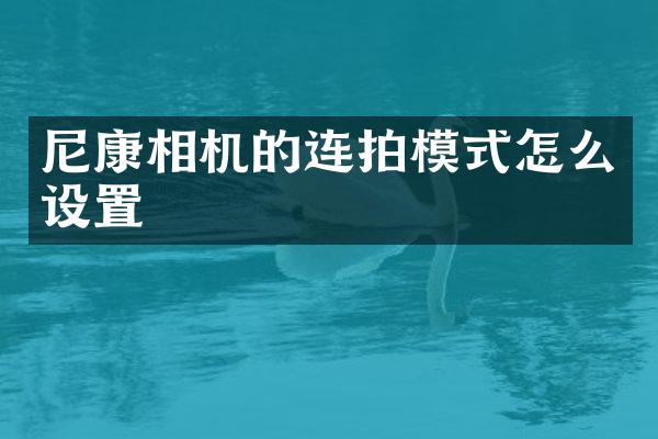 尼康相机的连拍模式怎么设置