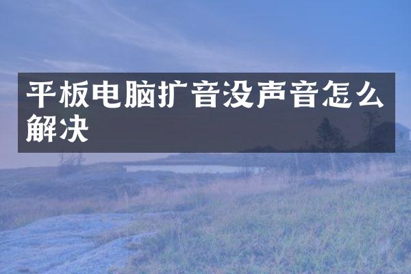 平板电脑扩音没声音怎么解决