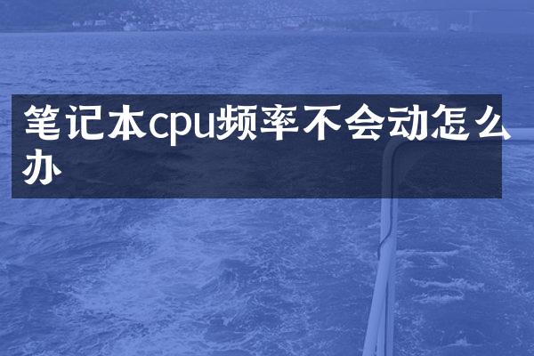 笔记本cpu频率不会动怎么办