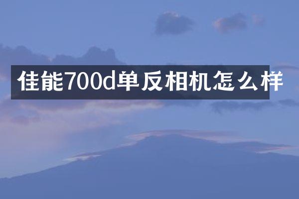 佳能700d单反相机怎么样