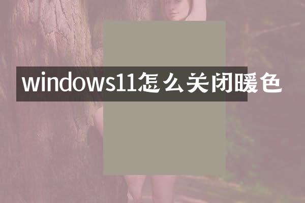 windows11怎么关闭暖色