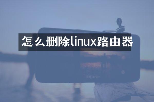 怎么删除linux路由器