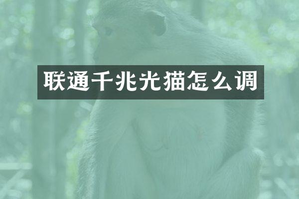 联通千兆光猫怎么调