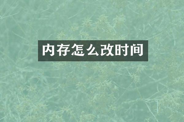 内存怎么改时间