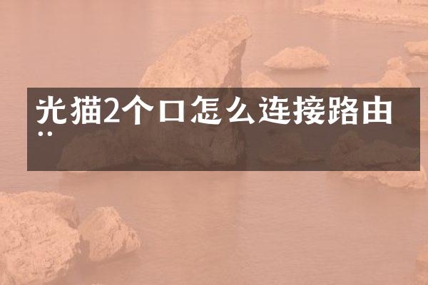 光猫2个口怎么连接路由器