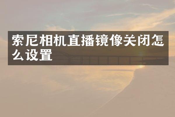 相机直播镜像关闭怎么设置
