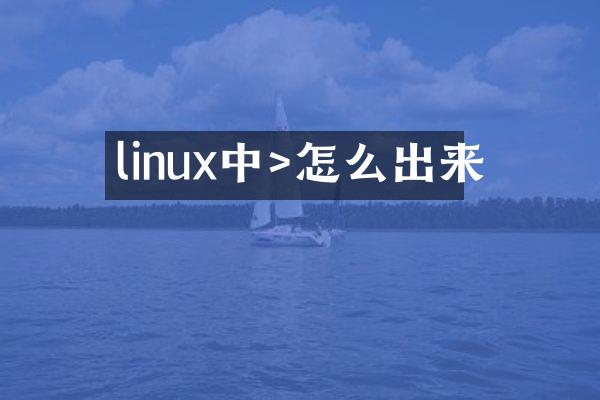 linux中>怎么出来