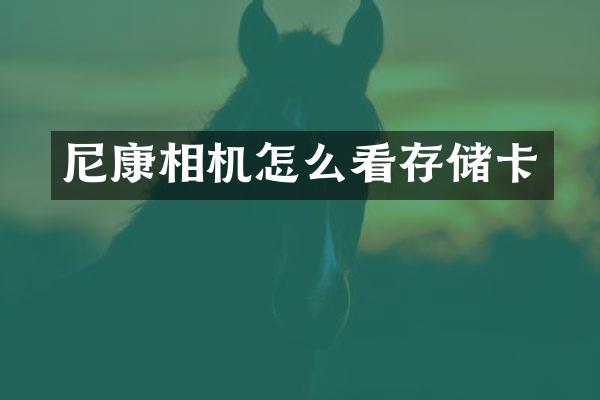 尼康相机怎么看存储卡